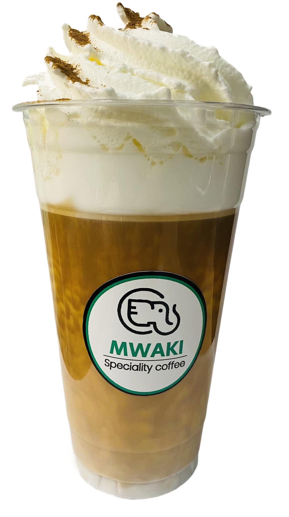 Cafea MWAKI la pahar, cu lapte și un strat generos de frișcă